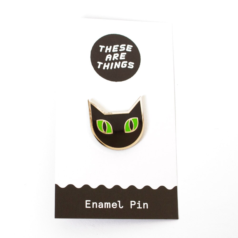 These Are Things, Enamel Pin, Black Cat